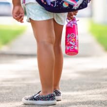 Ello 14oz Emma Vacuum Insulated Stainless Steel Kids Water Bottle with Straw