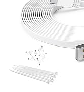Itramax Flat USB C Extension Cable 20FT/2Pack,Extra Long USB A to USBC Power Charging Cord for Bl...