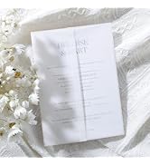 UNIQOOO 120 Pack Pre-Folded Vellum Jackets for 5x7 Invitations, Elegant Semi-Transparent Vellum P...