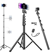 Nineigh 80" Phone Tripod, Selfie Stick Cellphone Tripod, Aluminum Tripods Stand for Video Photo V...
