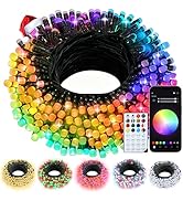echosari Christmas Lights 33Ft RGB Color Changing IC, 100 LED Smart String Light with App Control...