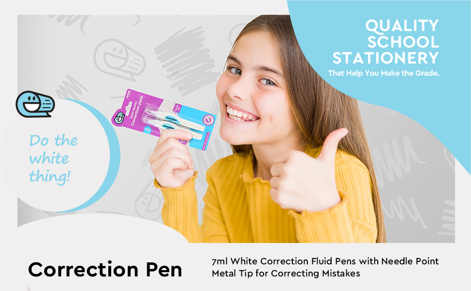 White Out Liquid Pen, Metal Point Fine Tip