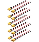 ELFCULB 5 Pairs XT60 Plug Male and Female Connector with 12AWG Cable XT60 Connector for RC Lipo B...
