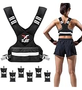 FUFF Adjustable Weighted Vest for Women & Men,4-10lb/11-20lb/20-32lb Vest with 6 Ironsand Weights...