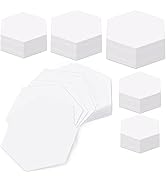TLKKUE 600 Pieces Paper Piecing Hexagon Paper Piecing Template 6 Sizes White Paper Piecing Quilti...