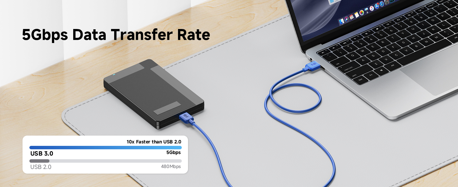 USB 3.0 male to male cable for connecting computers to peripherals.