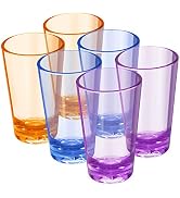 EgieMr Unbreakable Drinking Glasses, 5 Oz Plastic Tumblers Cups Set of 6 in 3 Assorted Colors