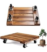 Velway 2Pack Plant Caddy Stand with Wheels: 12" Square Rolling Plant Stand with 360° Lockable Cas...