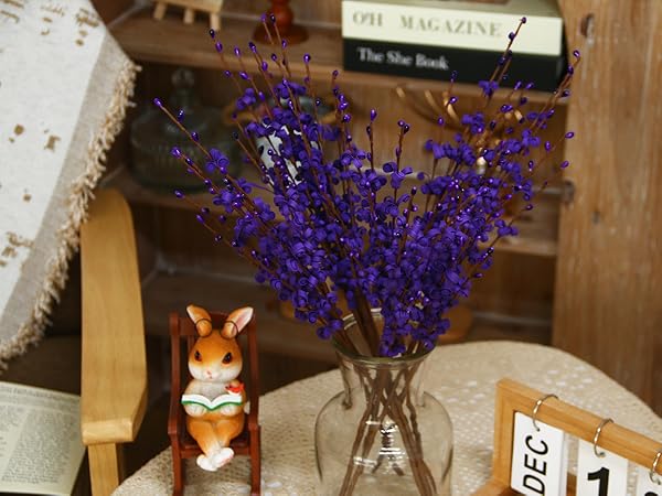 purple fake flower table small vase DIY use bouquet