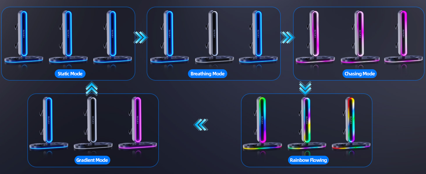 RGB Headphone Stand with Wireless Charging