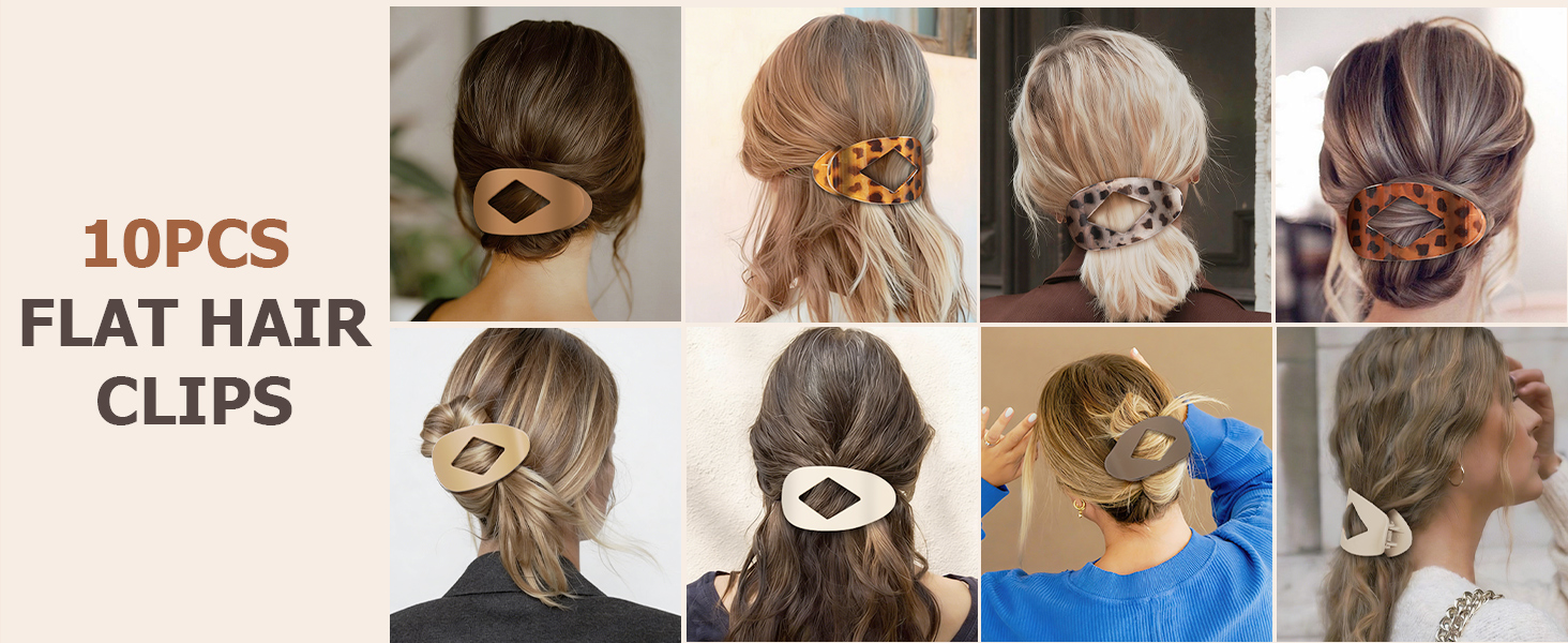 CHANDAT flat hair claw clips for women