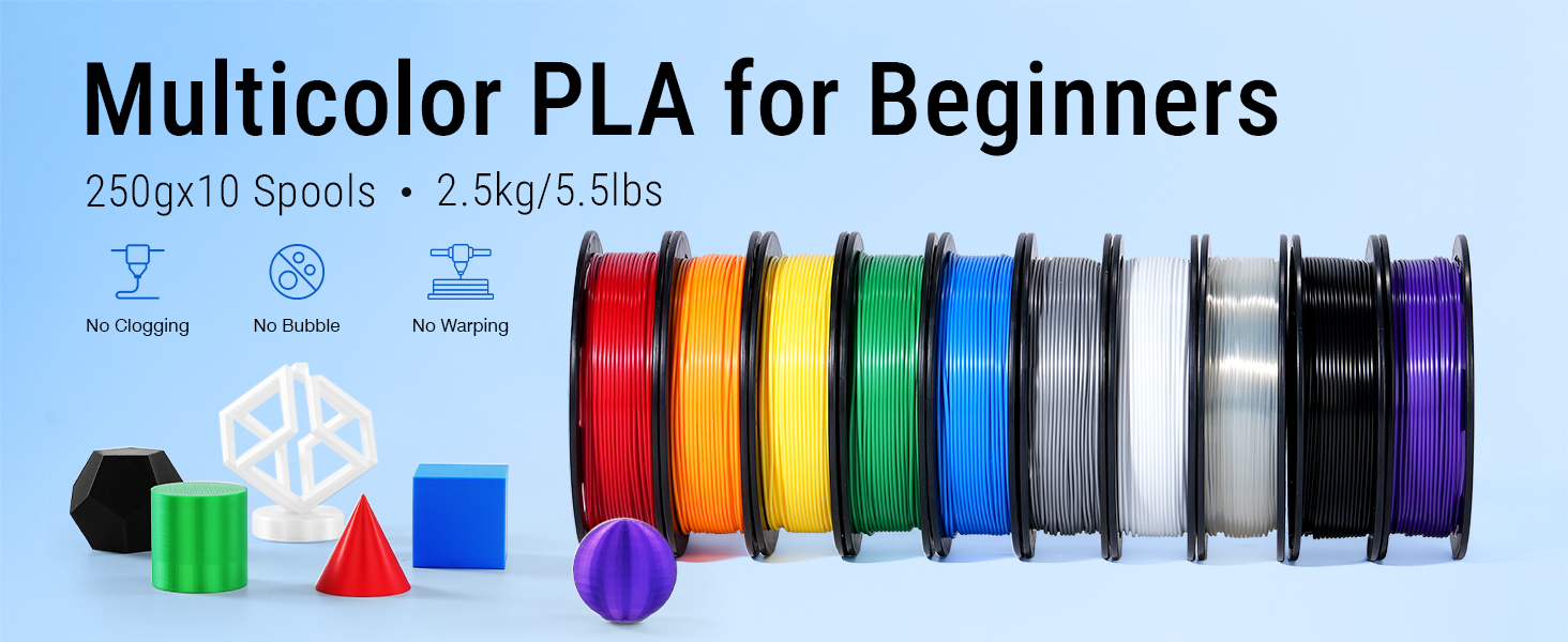 Multicolor 3d printer filament for Beginners