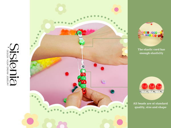 pony beads for bracelets making kit with elastic cord