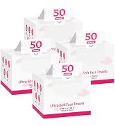 FIXSMITH Face Towels,Disposable Clean Towels for Face, 200 Count Facial Cleansing Towelettes, Sof...