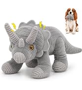 YINEYA Squeaky Plush Dog Toys for Puppy,Crinkle Stuffed Chew Toy,Interactive Tug of War Doggie To...