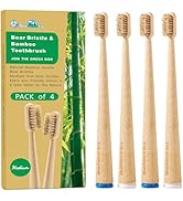 BlueForest Era Boar Bristle Toothbrush, Natural Bamboo Toothbrushes, Organic Wooden Toothbrush No...