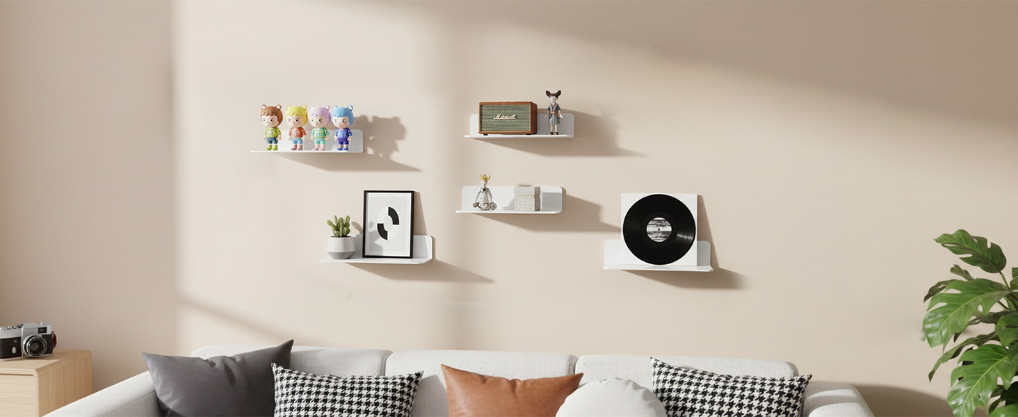 living room wall shelves