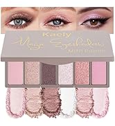 HHLTOH 6 Colors Mini Pink Eye Shadow Palette Makeup for Older Women, Neutral Matte Shimmer Eyesha...