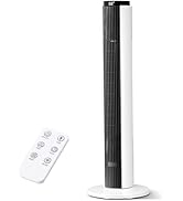 Electactic Tower Fan for Bedroom 23ft/s Fan with Remote Quiet Bladeless Standing Fan for Indoor, ...