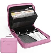 Zipper Binder with Handle, 1.5 Inch O-Ring, 325 Pages Capacity, with 5-Tab Expanding File Folder ...