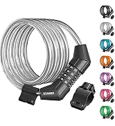 Titanker Bike Lock Cable, 4 Feet Bike Cable Lock Basic Self Coiling Kids Bike Lock Combination wi...