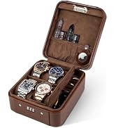 KAMIER Watch Travel Case for Men and Women- 4 Watch Storage and Organizer- Mechanical Combination...