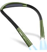 Gritin Book Light, Rechargeable Neck Light for Reading - 4-Color&5-Brightness,Bendable Arms,30-mi...