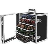 ITHWIU Miniature Carrying Storage Case Aluminum Alloy Frame Transport Case, Miniatures Display Ho...