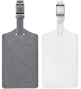 2 Pack Luggage Tags for Suitcases Premium Leather Travel Backpack Tags Airplane Travel Essentials...