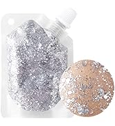 MEICOLY Silver Body Glitter Gel,Music Festival Face Glitter for Women,Mermaid Sequins Liquid Holo...