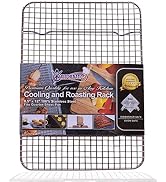 KITCHENATICS Small Quarter Sheet Cooling Rack for Cooking and Baking, Oven-Safe Stainless Steel W...