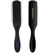 Jack Dean by Denman Curly Hair Brush D3 (All Black) 7 Row Styling Brush for Detangling, Separatin...