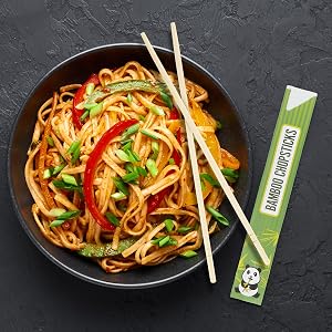 Bamboo Chopsticks (100 Pack) - 9-Inch Bamboo Chopstick Utensils - Separate & Individually Wrapped