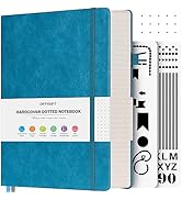 OFFIGIFT Bullet Dotted Journal Notebook, A5 Hardcover Dot Journal, 312 Numbered Pages Leather Jou...