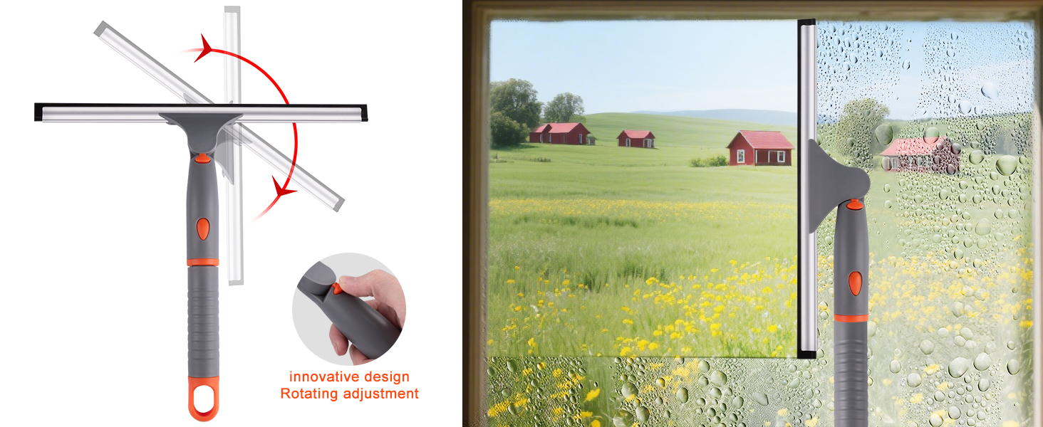 shower door squeegee with hook