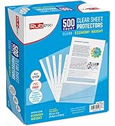 Rubex Sheet Protectors 8.5 x 11 inch Clear Page Protectors Plastic Sleeves Reinforced 11 Hole fit...
