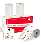 Phomemo Thermal Labels-Gold Linear Border for Barcode/Address/Logo/Mailing/Business/Home Tag, Com...