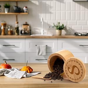 Bamboo Salt and Pepper Holder Box