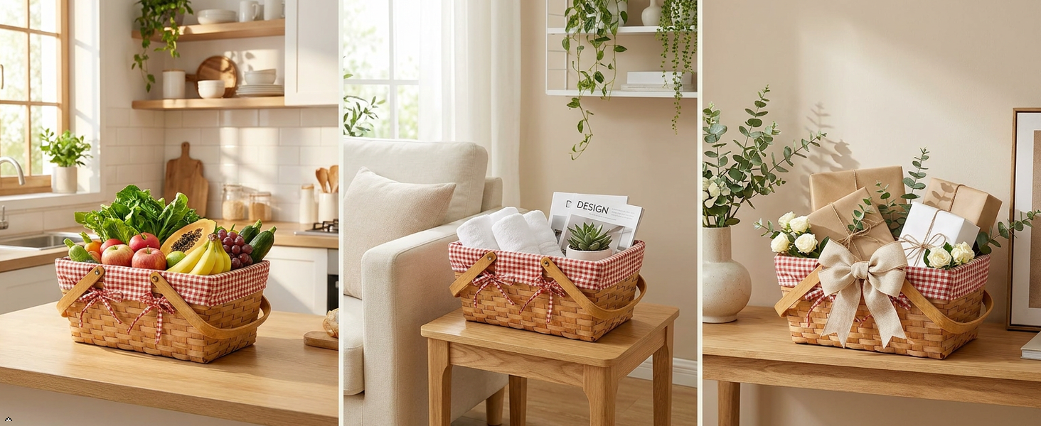 Different Sizes Picnic Basket with Handles