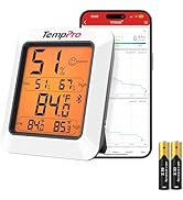 TempPro Hygrometer Thermometer for House, Bluetooth Room Indoor Greenhouse Thermometer Monitor Up...
