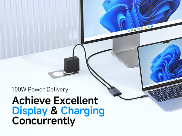 USB C to HDMI 2.1 Adapter with 100W Charging