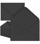 50 Pack 4 x 6 Black Envelopes A4 Envelopes for Invitations, Printable, Self Seal for Weddings, In...