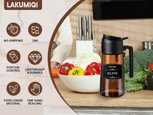 Kitchen Maiden 2 in 1 Olive Oil Dispenser and Sprayer