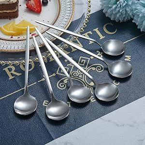 6 Piece Stainless Steel Matt Teaspoons Set (Silver)