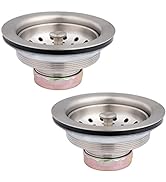 Artiwell 2-Pack Kitchen Sink Basket Strainer and Stopper, 3-1/2” Kitchen Drain Assembly with Stra...