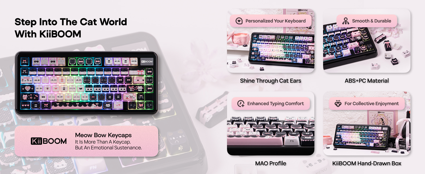 Meow Bow Keycaps