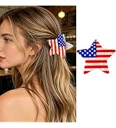 4th of July Hair Claw Clips for Women - 1PCS American Flag Star Design Acrylic Hair Clips for Ind...