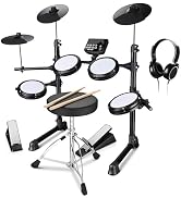 AW Electric Drum Set Foldable Quiet Practice Digital Kit for Beginners | 8" Electronic Silent Dru...