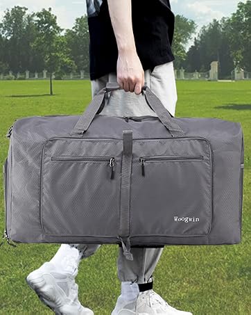 Woogwin Travel Duffel Bag Large Foldable Waterproof Overnight Bag for Beach Swim Bags