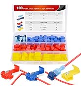 Nilight 100PCS Quick Splice Solderless Wire and T-Tap Electrical Connectors 22-18 18-14 12-10 AWG...